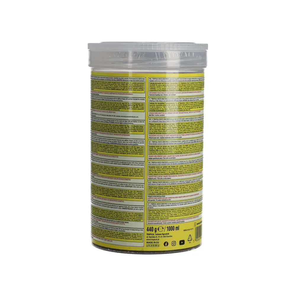 Tropical Discus Gran Wild 1000ml/440g
- back label