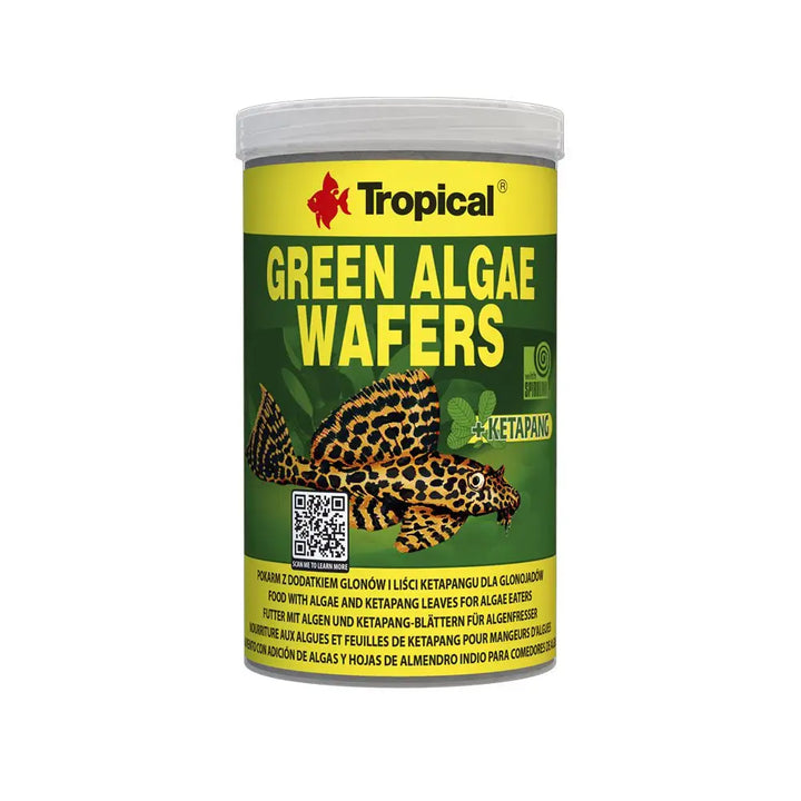 Tropical Green Algae Wafers 1000ml/450g - large tube. pop lid