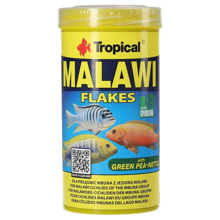Tropical Malawi 250ml/50g
- yellow fish food with twist off top for malawi