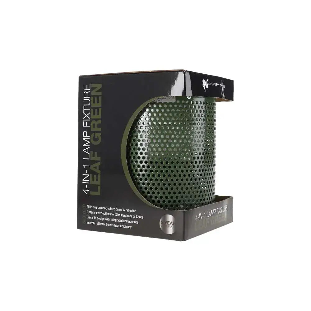 A Leaf Green White Python 4-in-1 lamp fixture right side packaging