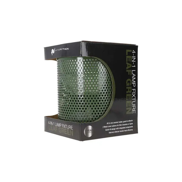 A Leaf Green White Python 4-in-1 lamp fixture left side packaging