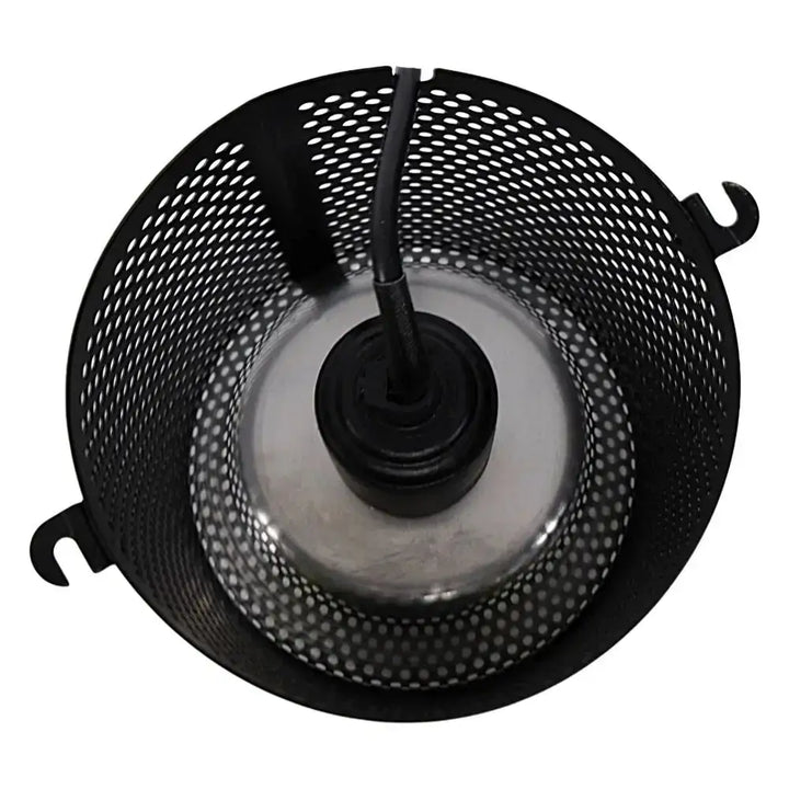 A top down view of the Midnight Black White Python 4-in-1 lamp fixture