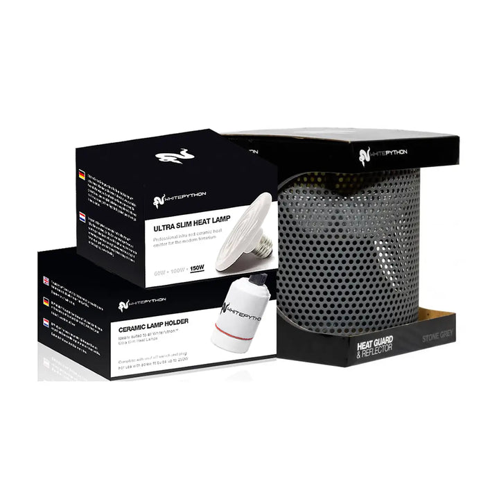 Buy White Python Ceramic Heater, Holder, Guard & Reflector (HWC150|HWH005|HWG040) Online at £74.67 from Reptile Centre