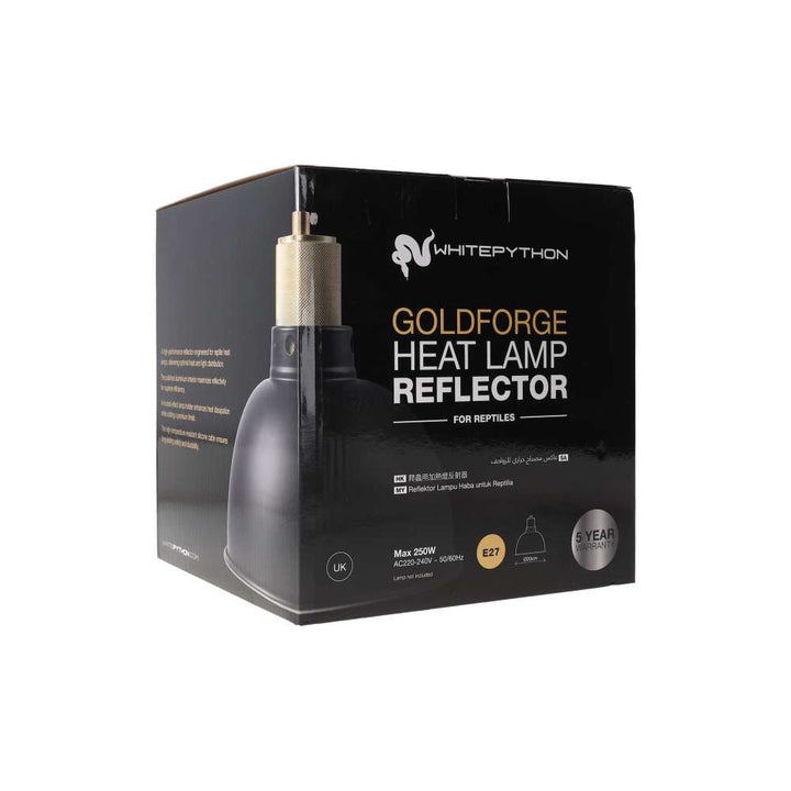 The White Python Goldforge Heat Lamp Reflector packaging, rear
