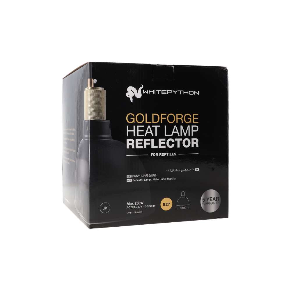 The White Python Goldforge Heat Lamp Reflector packaging