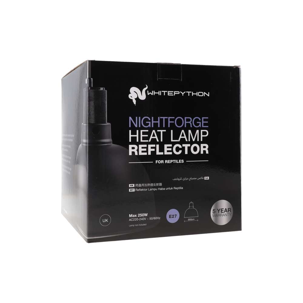 White Python Nightforge Heat Lamp Reflector in its packaging