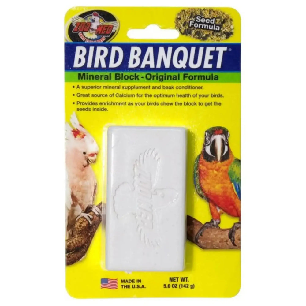 Zoo Med Bird Banquet Mineral Block Seed Formula