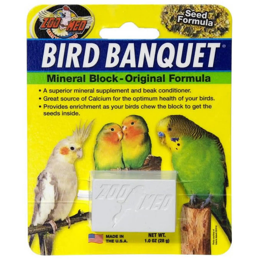 Buy Zoo Med Bird Banquet Mineral Block Seed 28g (VZB100) Online at £1.59 from Reptile Centre